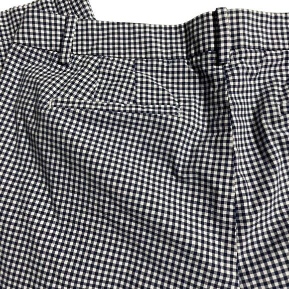 Talbots Womens Capri Pants Size 10 Navy Blue Gingham Plaid High Rise Zip Fly - Picture 6 of 12